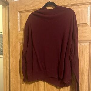 Dark red mock neck sweater
